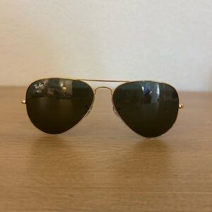 Ray-Ban Classic Gold Aviators, Polarized Green Lens, RB3025